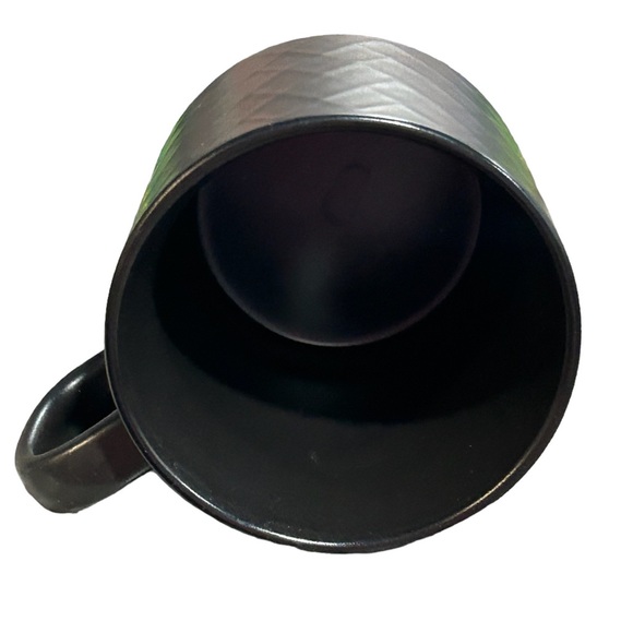 Starbucks Textured Black Matte Diamond Pattern Coffee Cup Mug 12 Oz - Picture 3 of 4